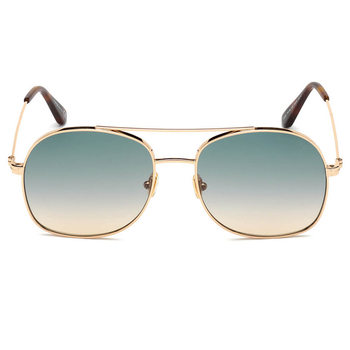 Tom Ford okulary przeciwsłoneczne złote pilotki z zielonymi cieniowanymi szkłami